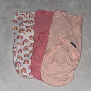 SwaddleMe Ingenuity Monogram Collection Baby Swaddles Pink and Rainbow 1.0 tog